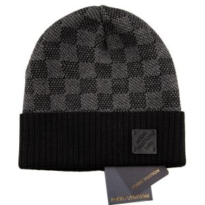 louis vuitton bere erkek siyah gri damali