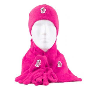 moncler atki bere eldiven fusya set yuksek kalite