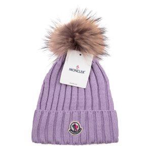moncler bere lila ponponlu tilki tuyu