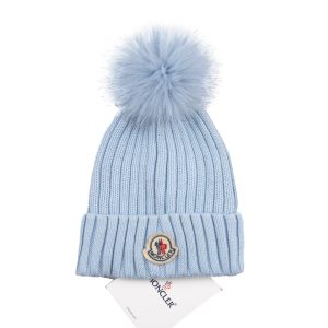 moncler bere mavi tilki tuyu mavi ponpon