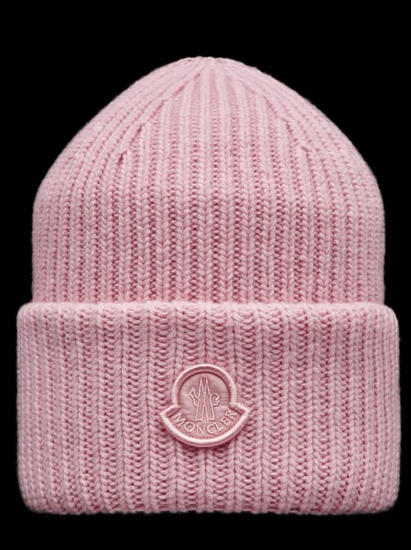 moncler bere pembe logo