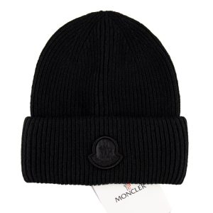 moncler bere siyah logo unisex