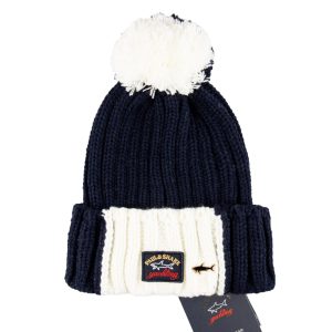 paul shark bere lacivert beyaz ponponlu unisex